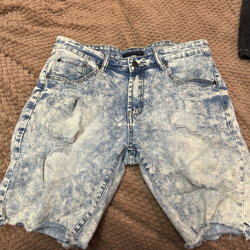 Distressed Denim Shorts
